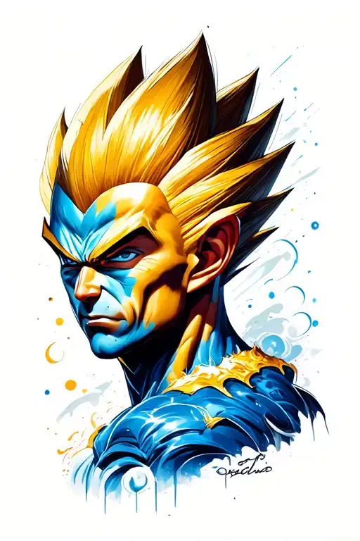 Vegeta ultra ego tattoo design idea