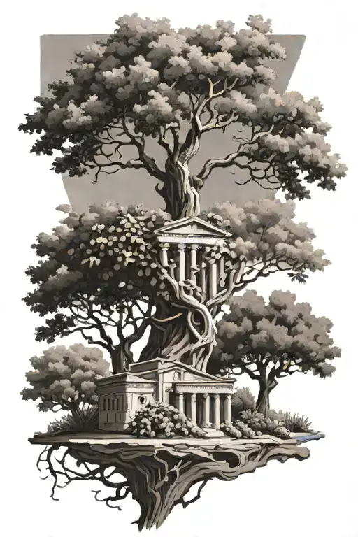 The three Roman trees, Olive, grapevine, fit.  tattoo design idea