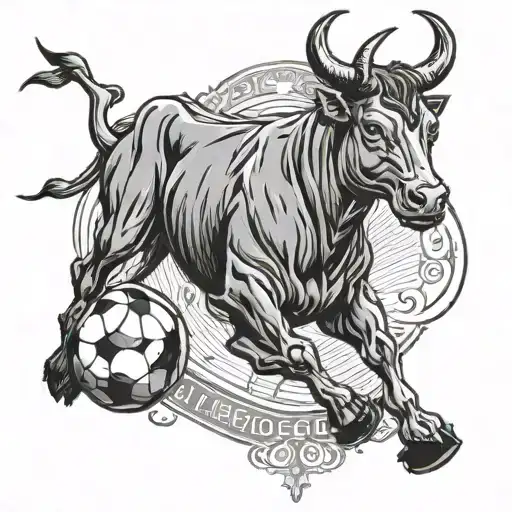 Liverpool shirt and bull tattoo design idea