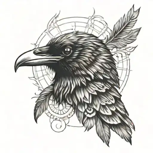 raven bird third eye tattoo tattoo design idea