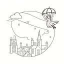 mary poppins over the rooftops tattoo design idea