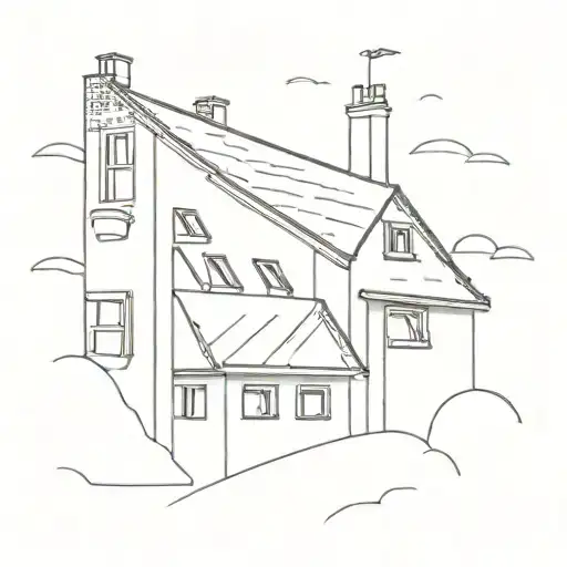 over the roof tops tattoo design idea