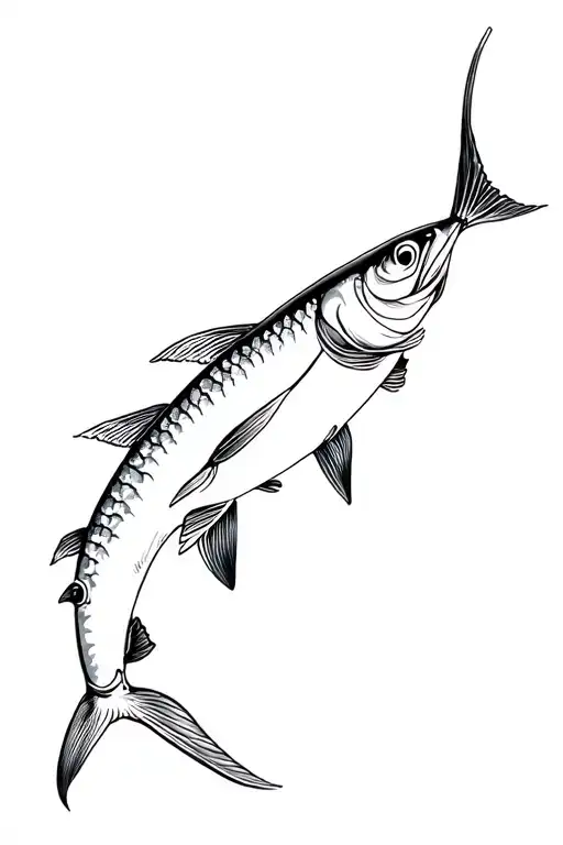 tuna in the sea tattoo design idea