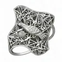 minimalist and abstract bird's eye view ring with geometric patterns tattoo design idea