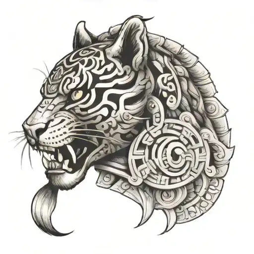 aztec jaguar warrior tattoo design idea
