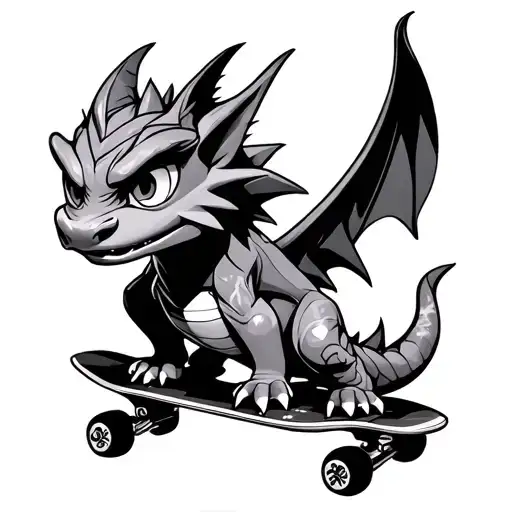 Spyro skate board tattoo design idea