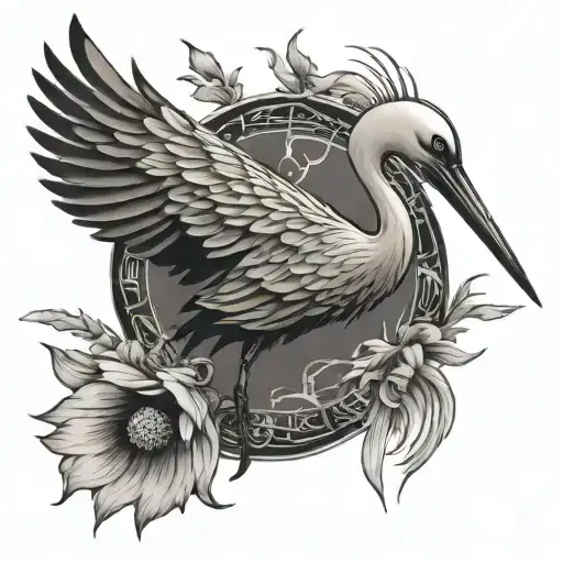 Crane Japanese tattoo design idea