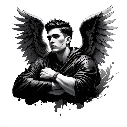 sadboyz 2 angel tattoo design idea