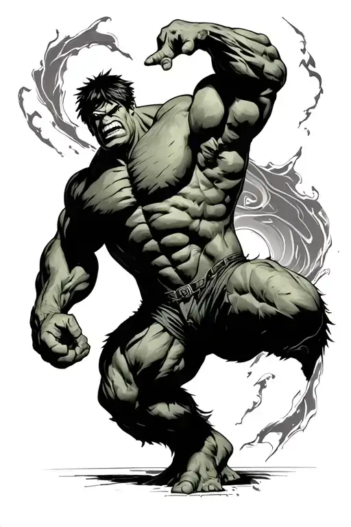 Hulk tattoo design idea