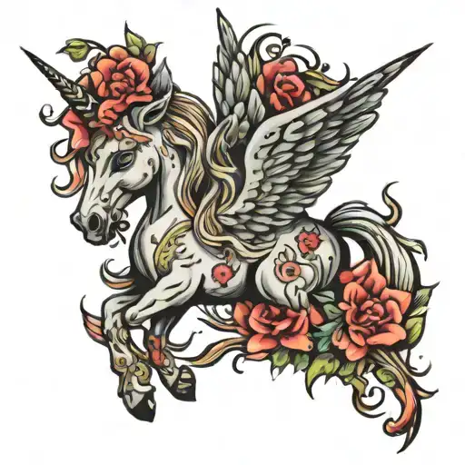 unicorn skittles tattoo design idea