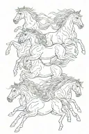 overhead horses running tattoo design idea