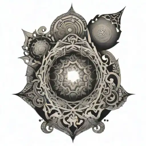 An uroboros tatto with fractals in a minimalist style and geometric. tattoo design idea