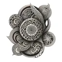 An uroboros tatto with fractals in a minimalist style and geometric. tattoo design idea