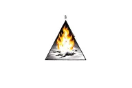 triangle with fire rising inside tattoo design idea