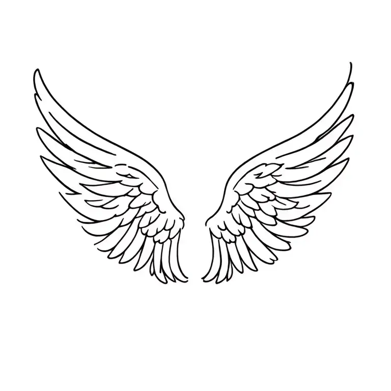 angel wings spread tattoo design idea