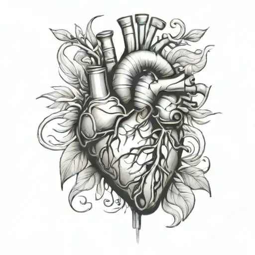 heart surgery tattoo design idea