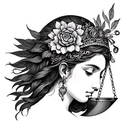 Libra Goddess tattoo design idea