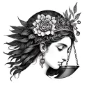 Libra Goddess tattoo design idea