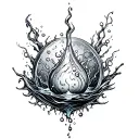 balance, chaos, alchemy, chemistry, water tattoo design idea