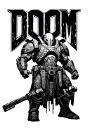 Doom Slayer game tattoo design idea