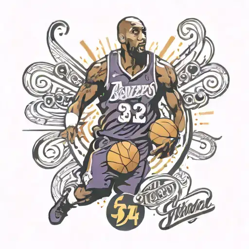 barcelona logo with kobe bryant numbers 824 tattoo design idea
