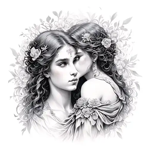 Eurydice And Orpheus tattoo design idea