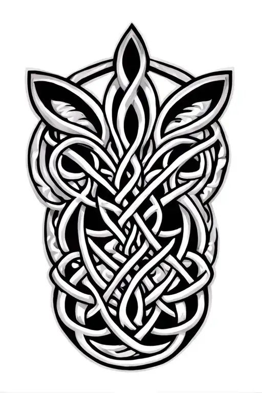 celtic pattern inspired tattoo design idea