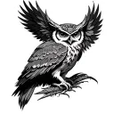 goddess Athena owl tattoo design idea