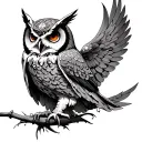 goddess Athena owl tattoo design idea