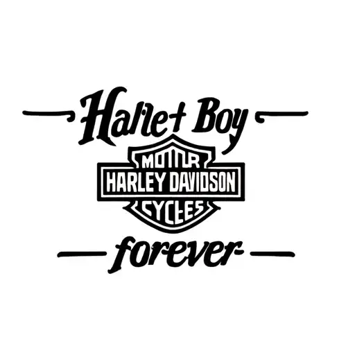 "Harley Boy forever" Harley Davidson logo tattoo design idea