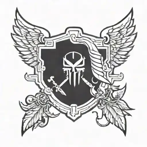 Warhammer 40k dark angels insignia tattoo design idea