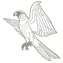 Peregrine falcon flying outline drawing tattoo tattoo design idea