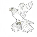 Peregrine falcon flying outline drawing tattoo tattoo design idea