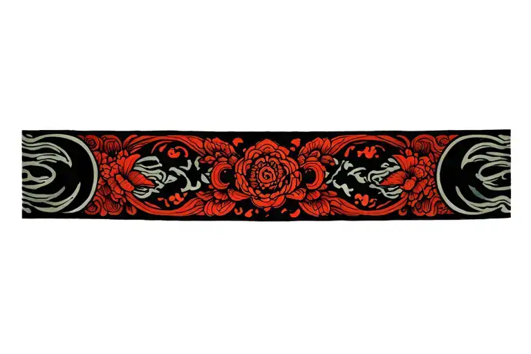 wrist band medieval, mystic, japanese tattoo design idea