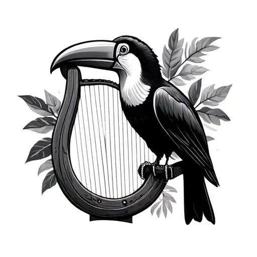 Guinness toucan, Guinness harp background tattoo design idea