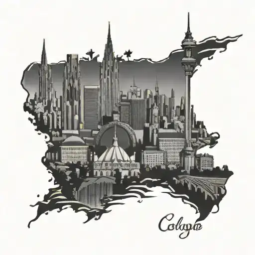 1. FC Cologne skyline tattoo design idea
