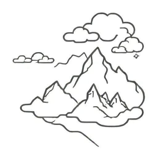 mountain storm clouds tattoo design idea