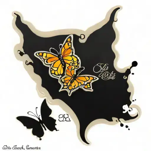 2 wedding rings, butterflies, names jason and lisa, anniversary date 6/16/01 tattoo design idea
