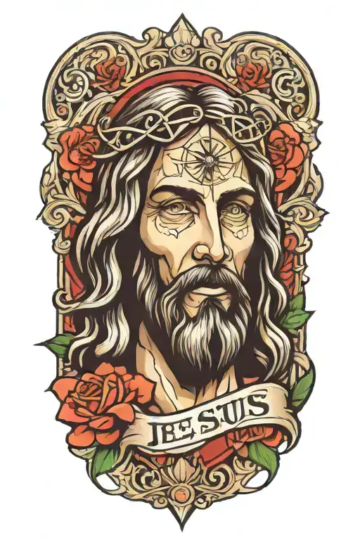 Jesus tattoo design idea