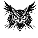 Owl geometric cyberpunk tattoo design idea