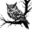 Owl geometric cyberpunk tattoo design idea