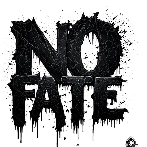 "No fate" war destruction prison tattoo design idea
