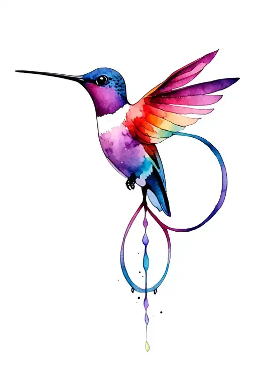 hummingbird infinity symbol tattoo design idea