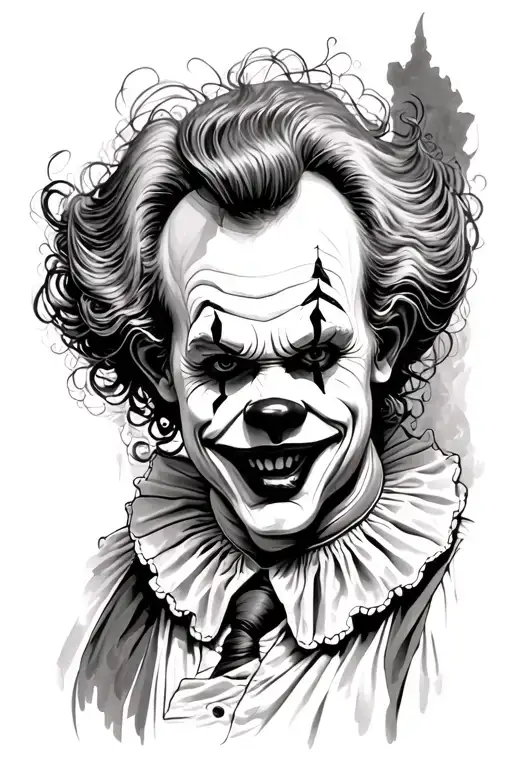 Pennywise the clown from IT 1990 with Art the clown tattoo design idea