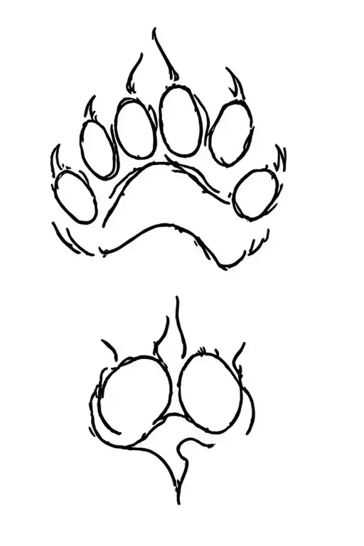 memorial dog paw print tattoo design idea
