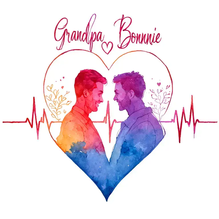 Memorial tattoo for Grandpa Wayne and Grandma Bonnie with their last heartbeat in the shape of a heart.  tattoo design idea