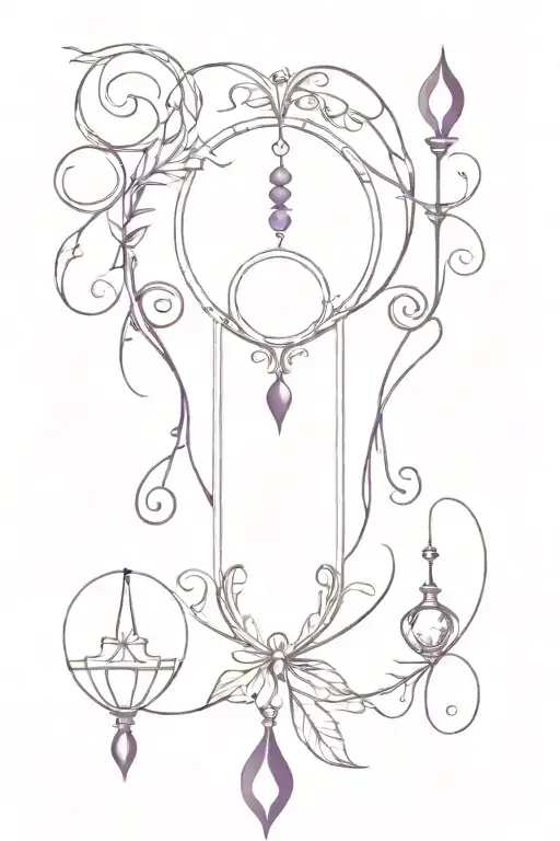Incorporate antique elements with purple accents in a tattoo tattoo design idea