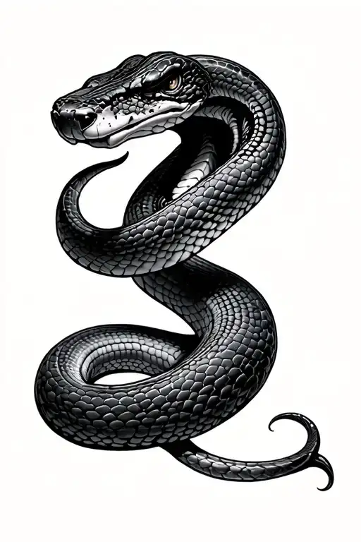snake shedding it's skin tattoo design idea