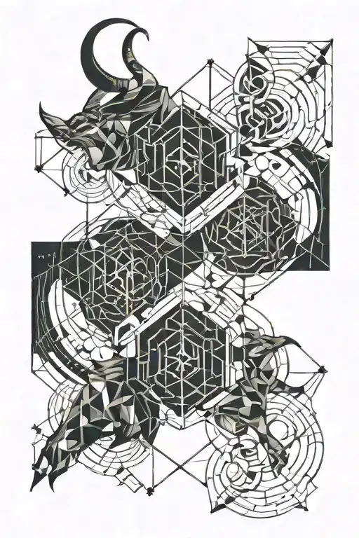 Gemini and Capricorn symbol tattoo design idea