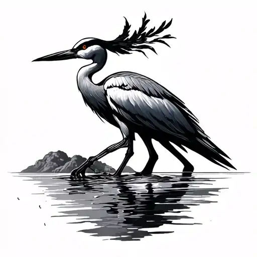 sts crane tattoo design idea